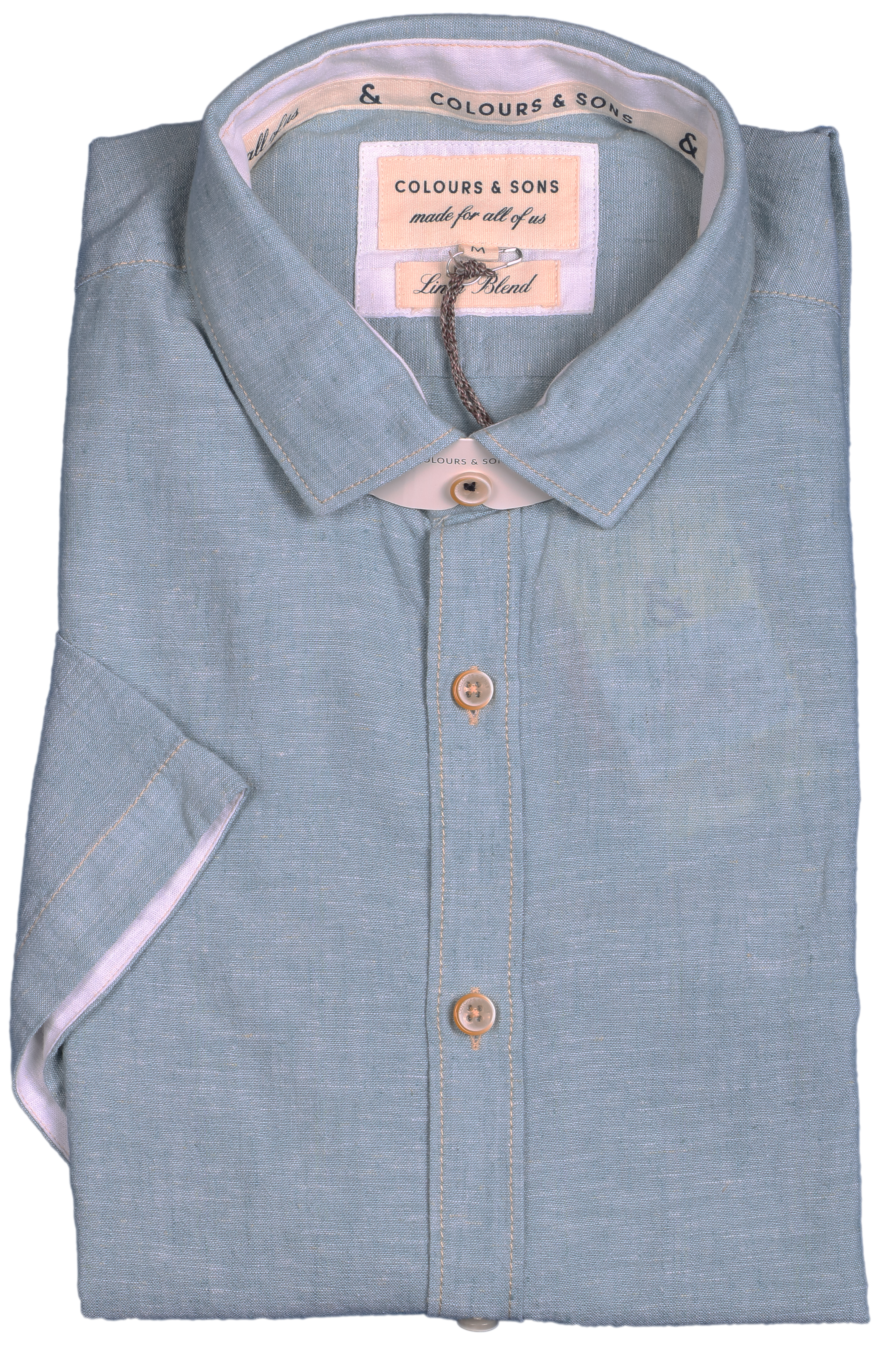 Colours & Sons Hemd 1/2 Arm Linen-Blend XXL