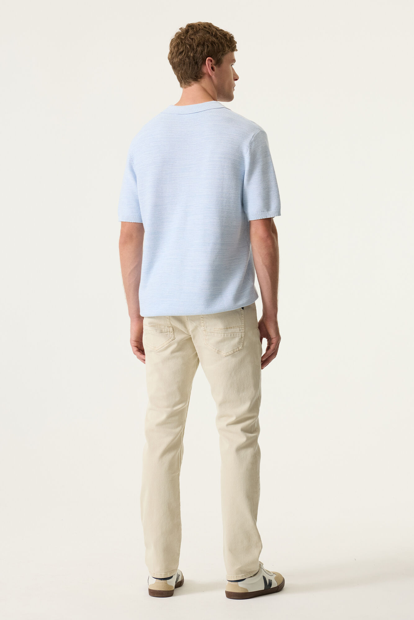 Garcia Herren Strickpolo - hellblau