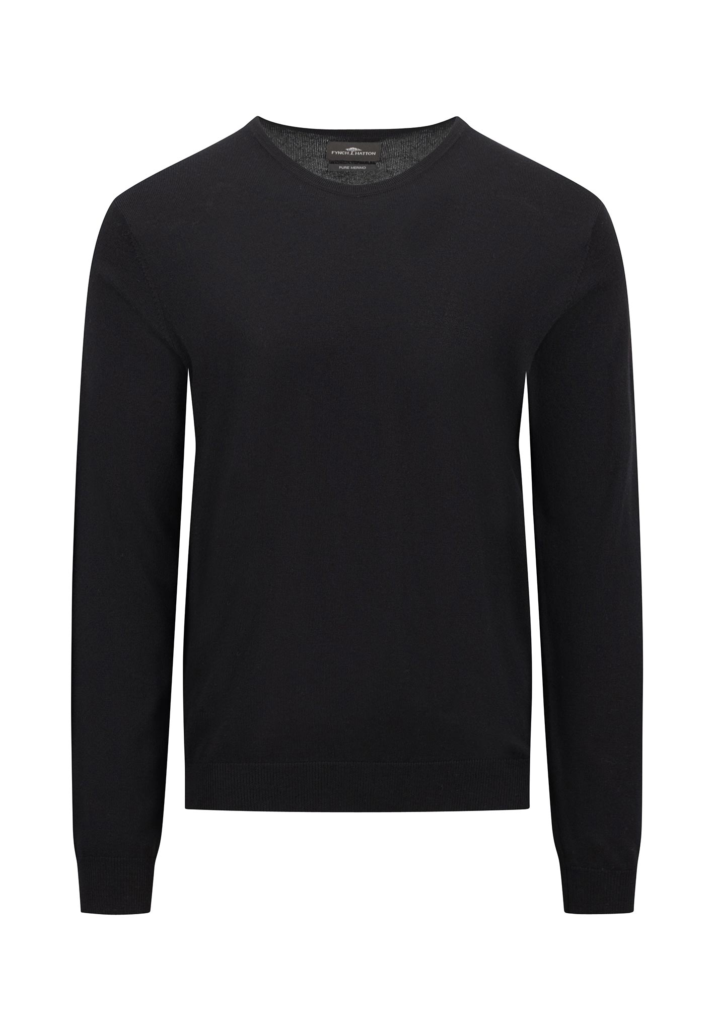 Fynch-Hatton Strickpullover Rundhalsausschnitt - schwarz M