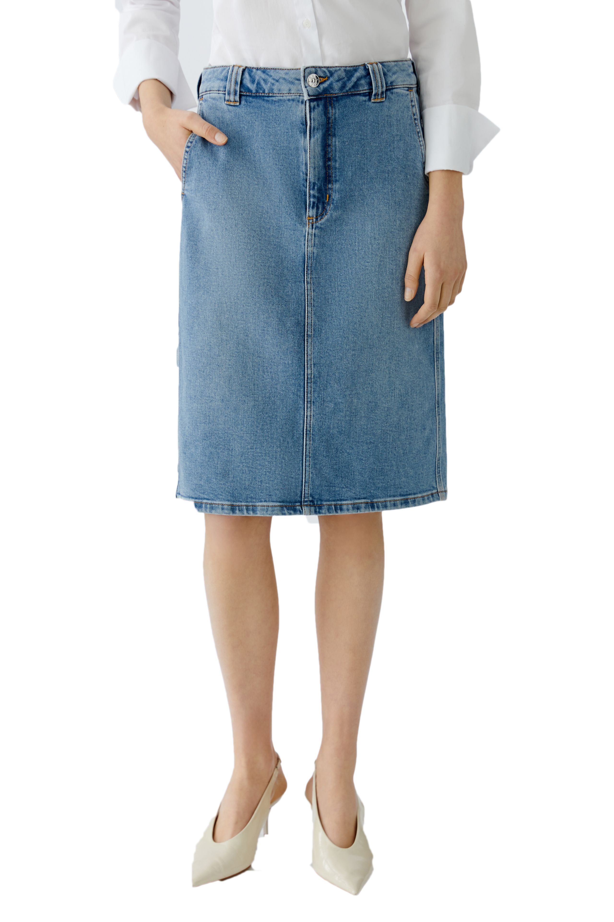 Oui Jeansrock mit authentischer Waschung