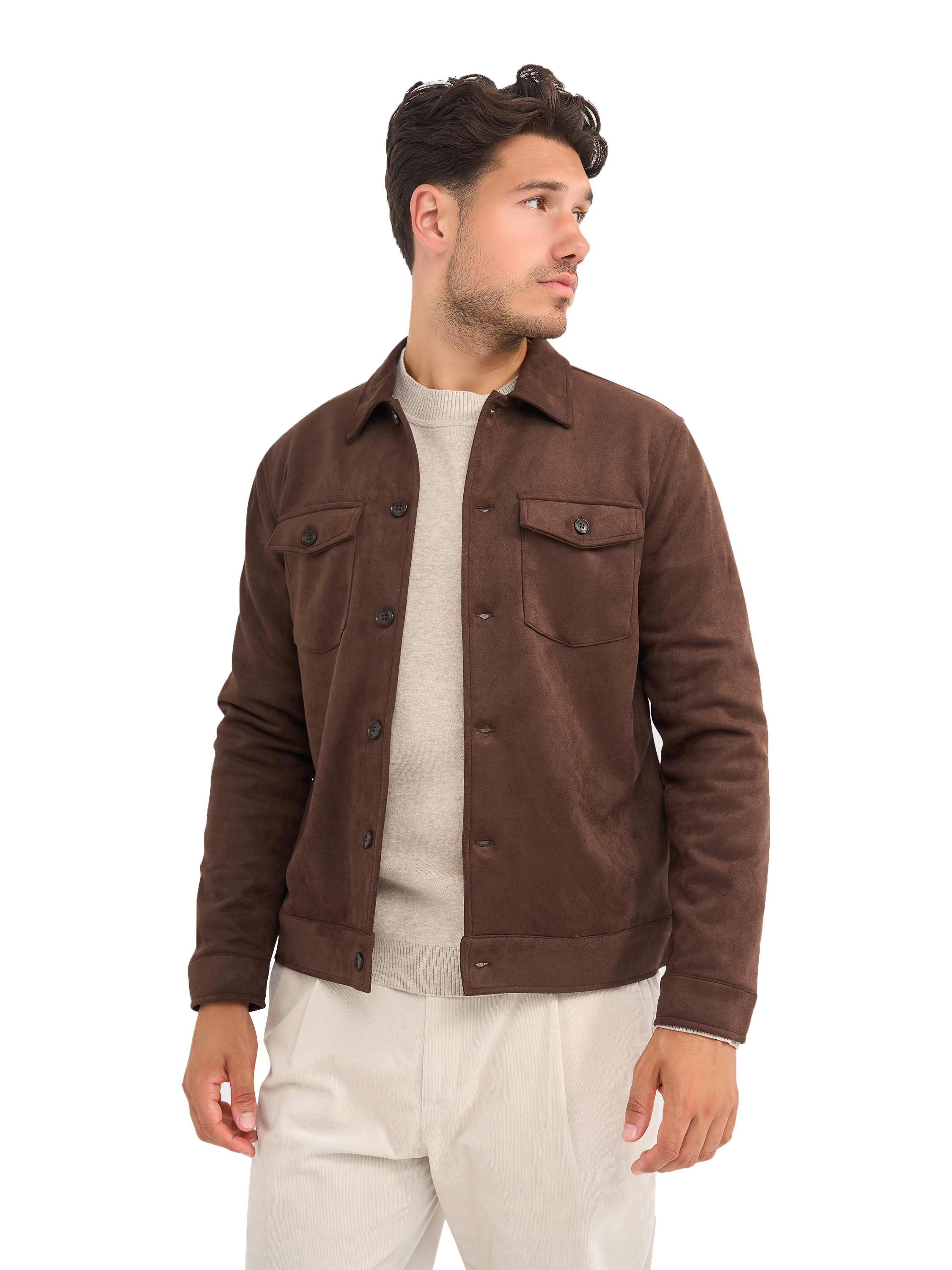 Blue Industry Hemdjacke Wildlederoptik XXL