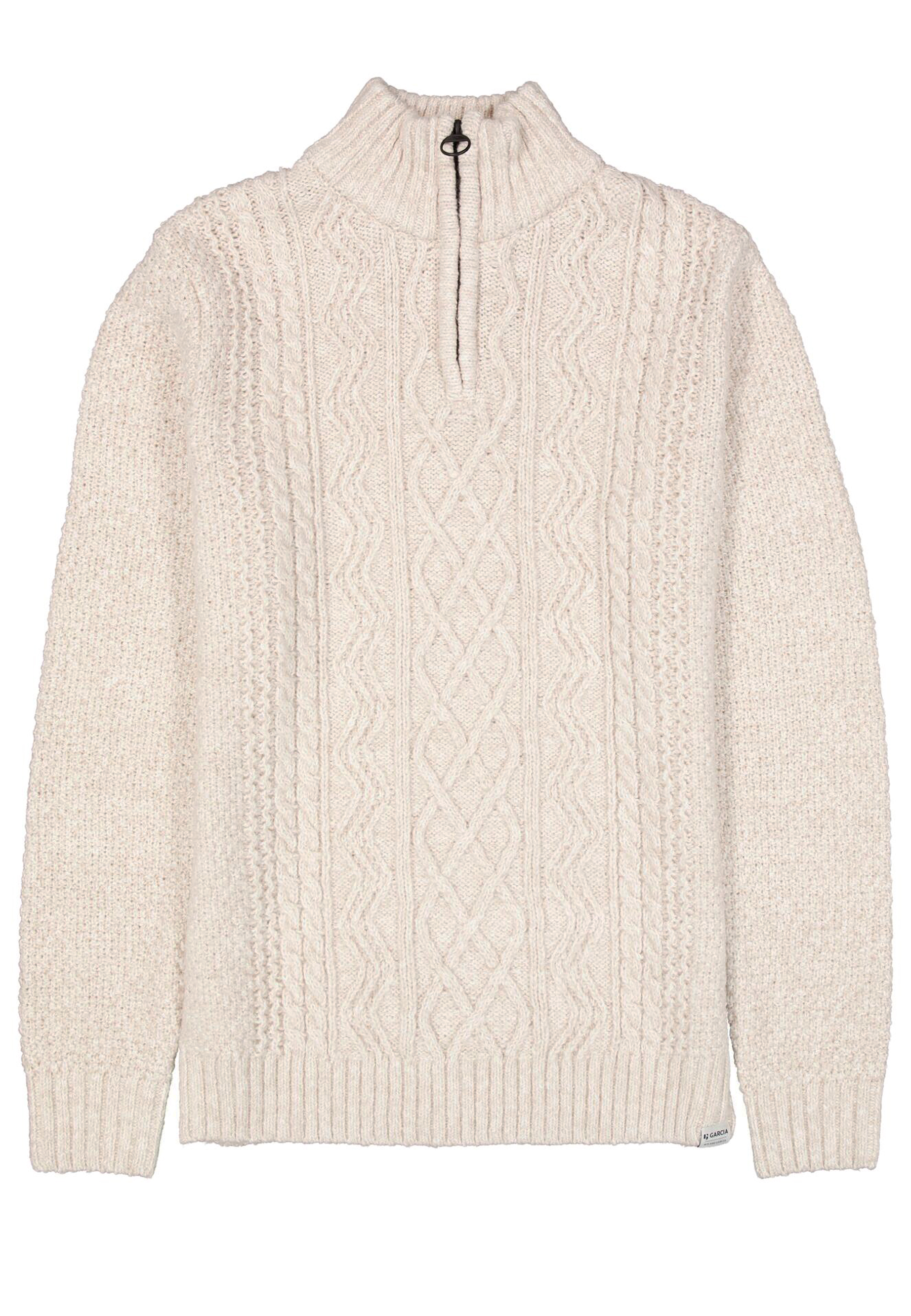 Garcia Strickpullover  mit Zipperkragen  in  natur