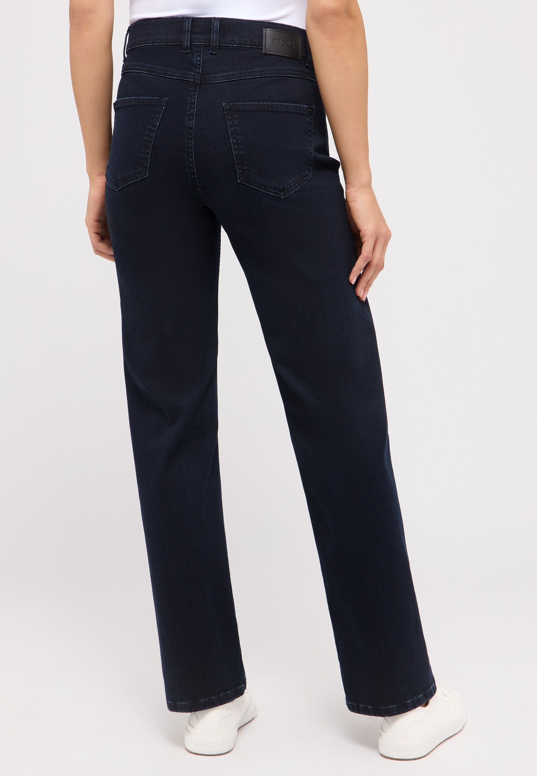 Angels Damen Jeans Lara – Straight Fit, Dark Blue Denim 44