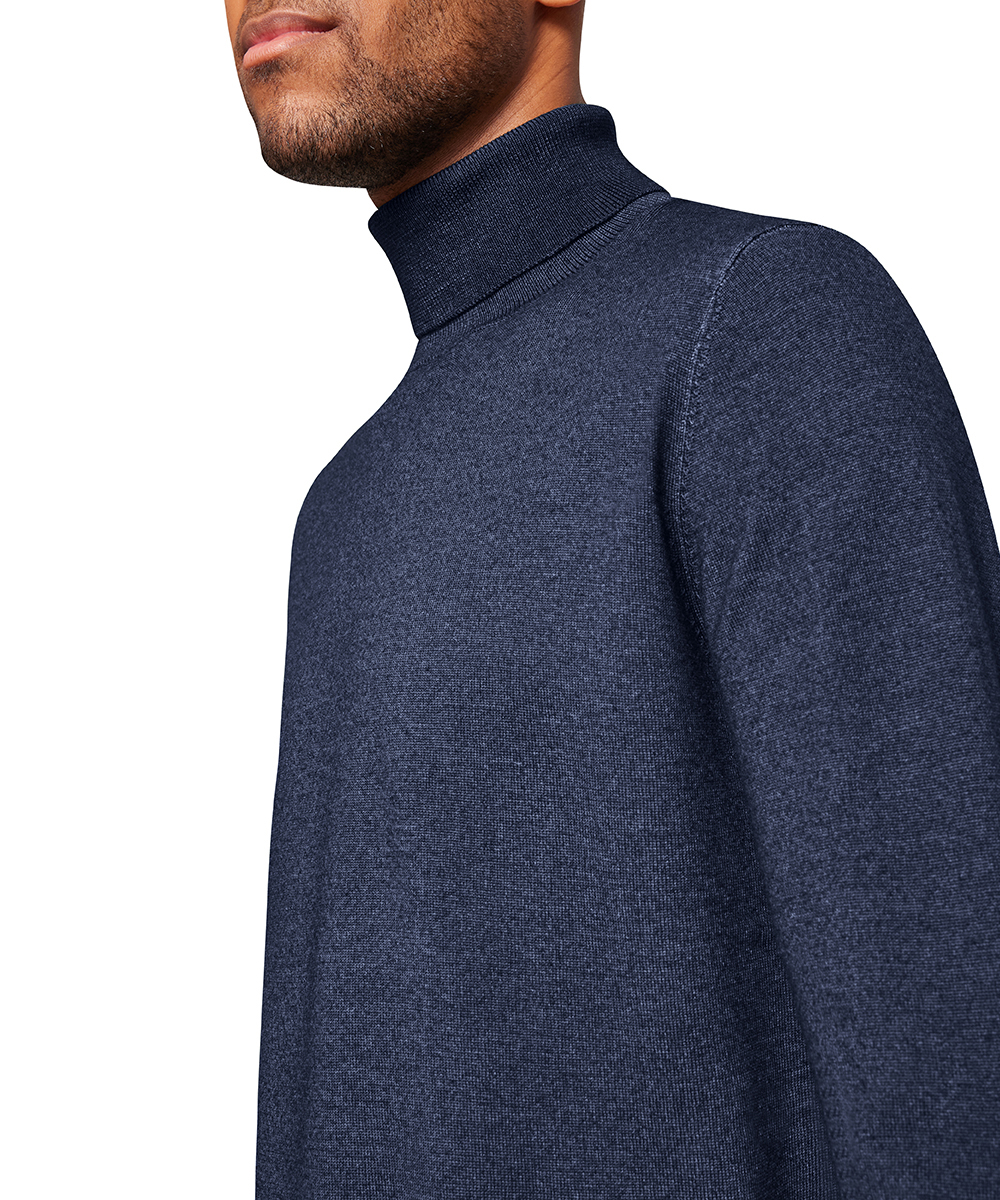 Pierre Cardin Rollkragenpullover Wolle - dark saphir